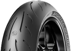 Grande plano da banda de rodagem Metzeler Sportec M9 RR 190/50ZR17 (73 W) Rear TL M/C