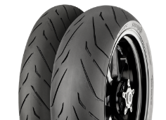 Grande plano da banda de rodagem Continental ContiRoad 110/70 R17 54 V Front TL M/C
